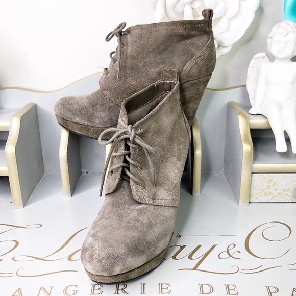 JESSICA Simpson Gray suede platform wedge booties - Picture 7 of 16